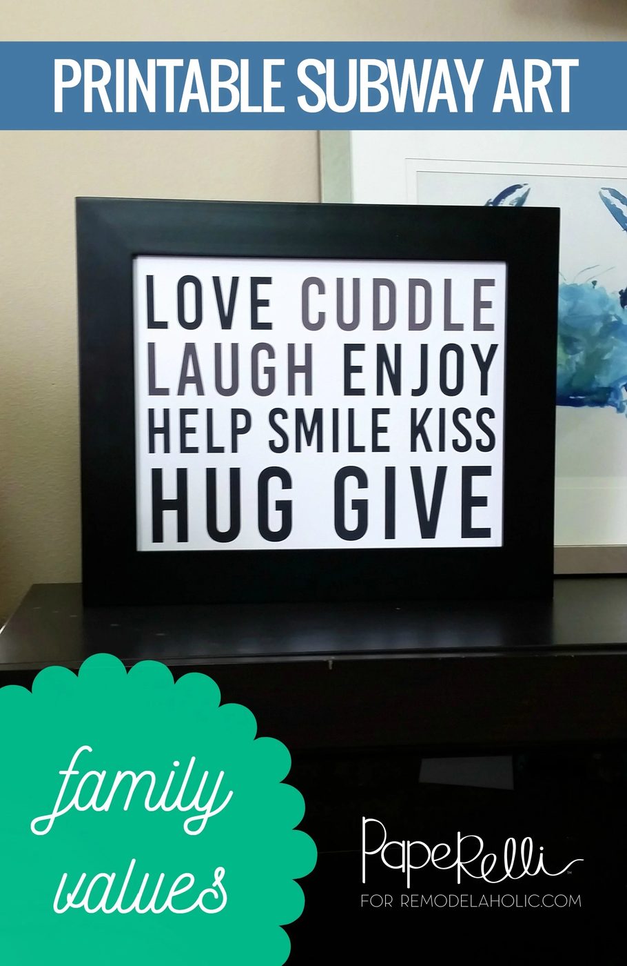 Printable Subway Art Family Rules Love Poster In Black And White #Bekob