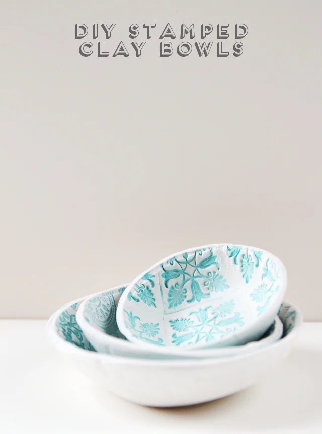 Diy Stamped Clay Bowls Title New