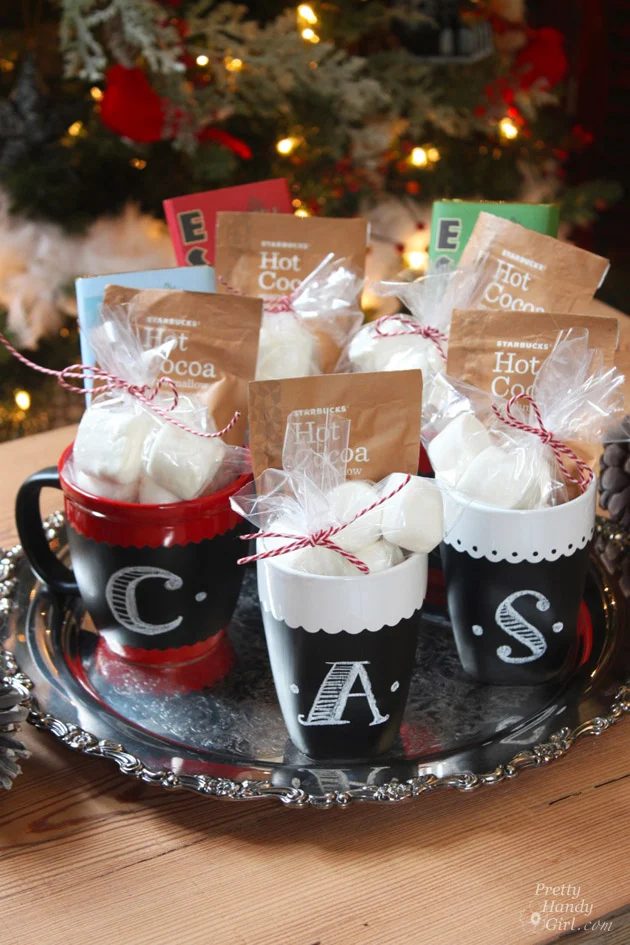 Chalkboard Painted Mugs Cocoa