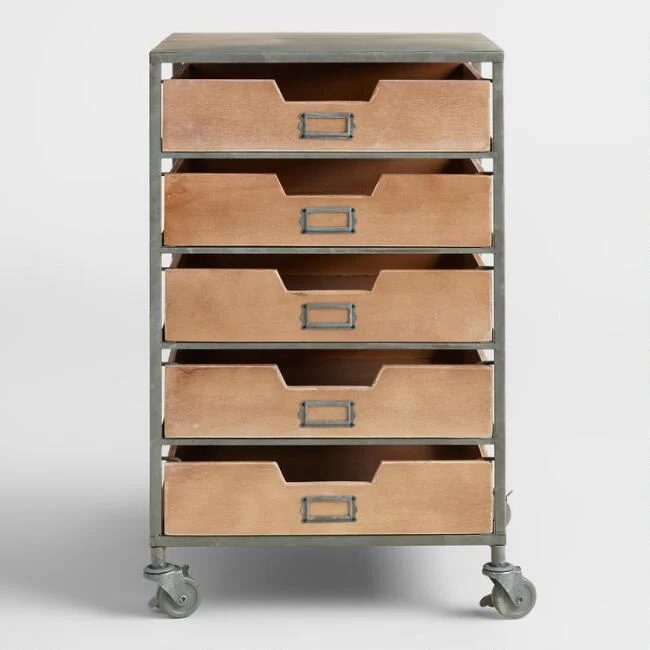 Farmhouse Homework Station 05 Rolling Storage Cart