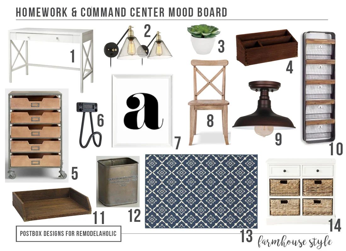 Get Ready For School with a Farmhouse Style Homework Station + Command Center