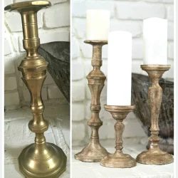 Turn Inexpensve Thrifted Candlesticks Into vivid Wood Farmhouse Candlesticks In 5 Minutes (1)