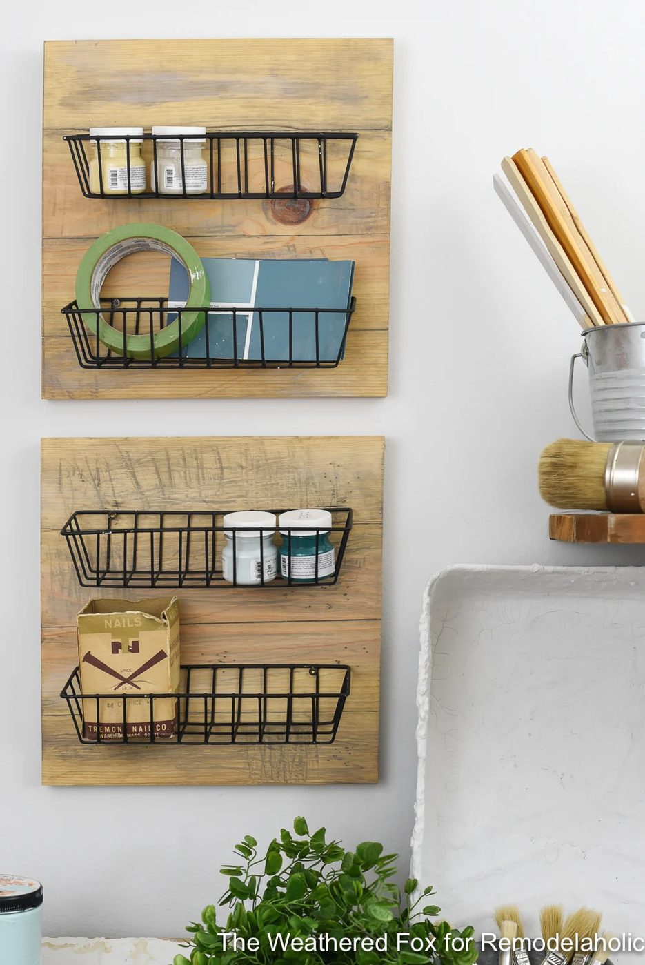 Handmade Farmhouse Wall Baskets. Create Farmhouse Style Wall Baskets With Dollar Store Items With This walkthrough. Get This walkthrough From The Weathered Fox On Bekob!