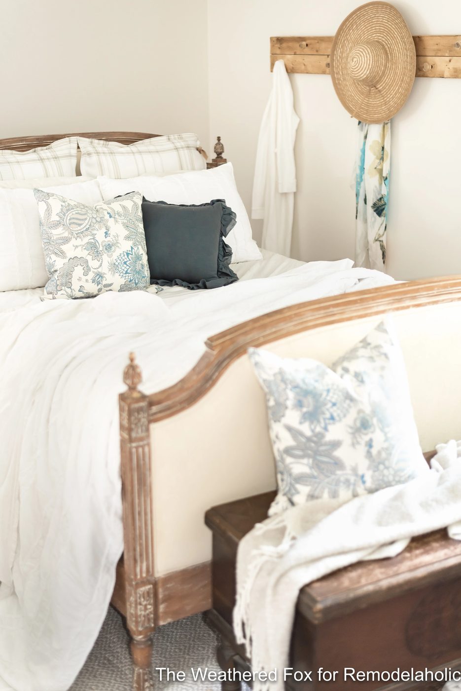 The Weathered Fox Farmhouse Wall Rack. Rustic Bedroom Organizer