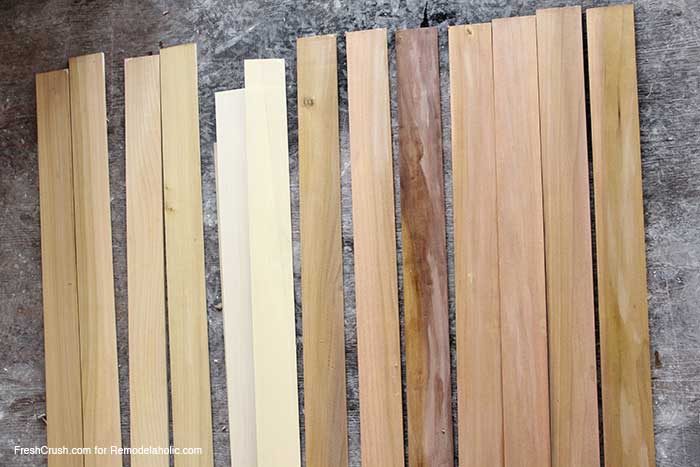 how to stain and paint faux barn boards for furniture and decor, using a homemade stain recipe