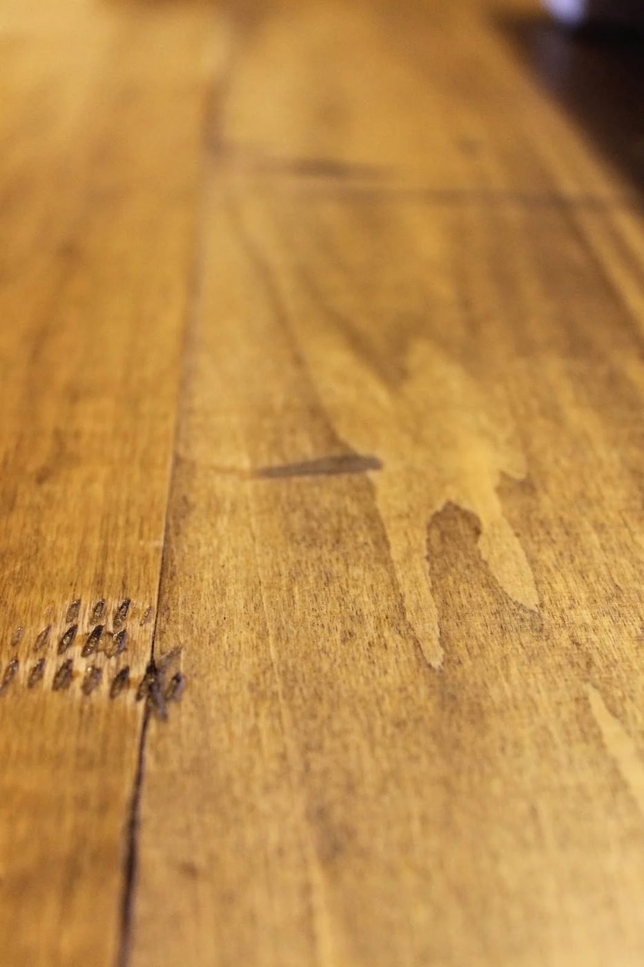 faux reclaimed wood countertop, stained, , The Ragged Wren on Bekob