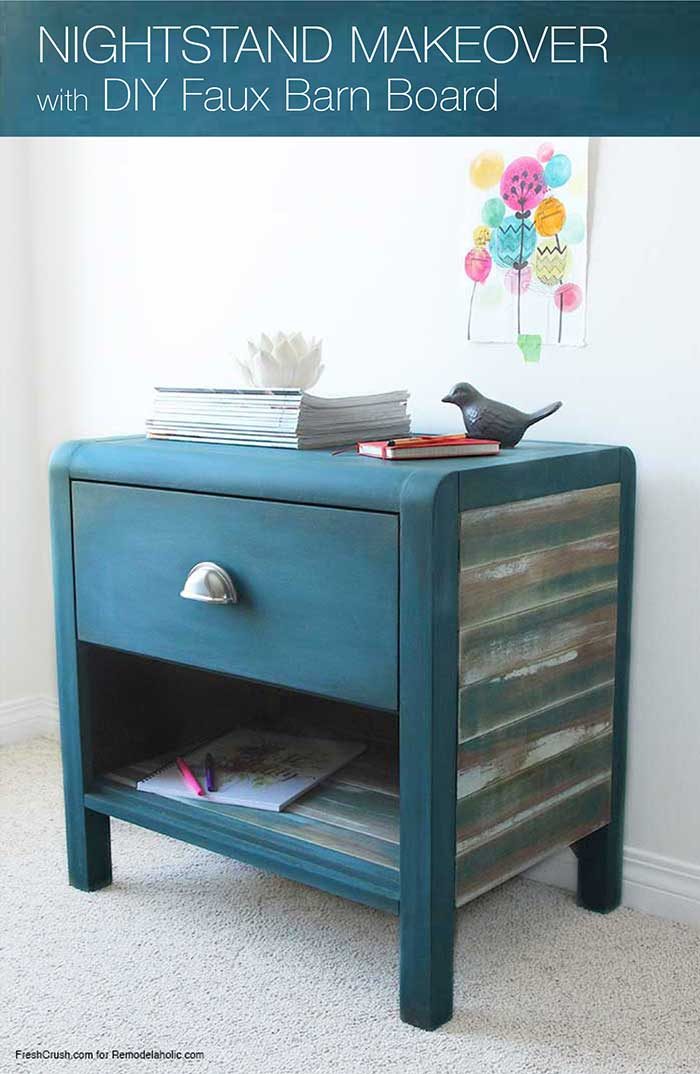 Update a basic boring piece of furniture with this faux barn board treatment -- it's straightforward, inexpensive, and will add the well fitted rustic and vintage style to give you