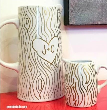 Adorable Faux Bois Pitcher With Carved Hearts By @Bekob