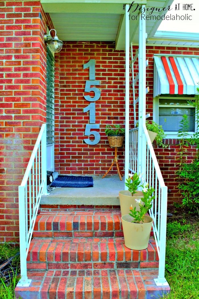 upgrading peel and stick house numbers to giant faux brushed nickel numbers