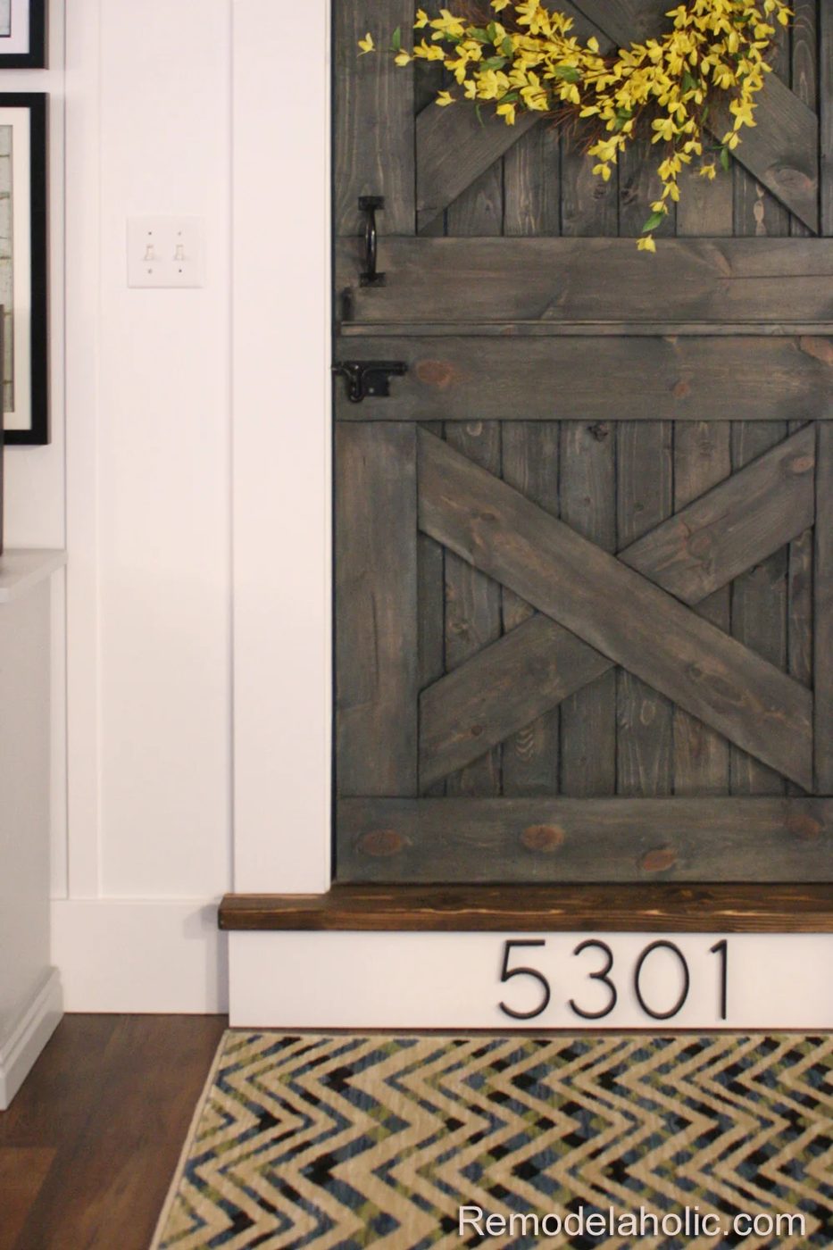 Wood stair with house number Bekob copy