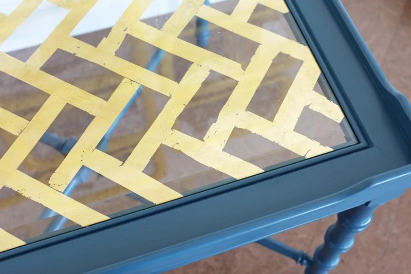 Handmade Gold Leaf Glass Table Top on Bekob.com