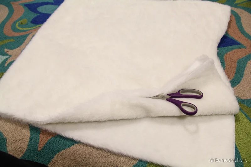 Handmade fur christmas tree skirt