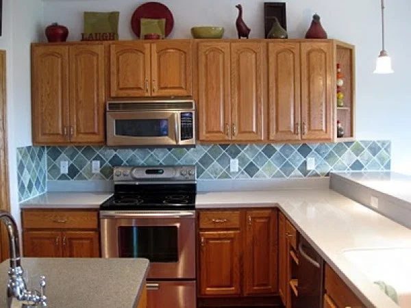 Faux Painted Tile Backsplash