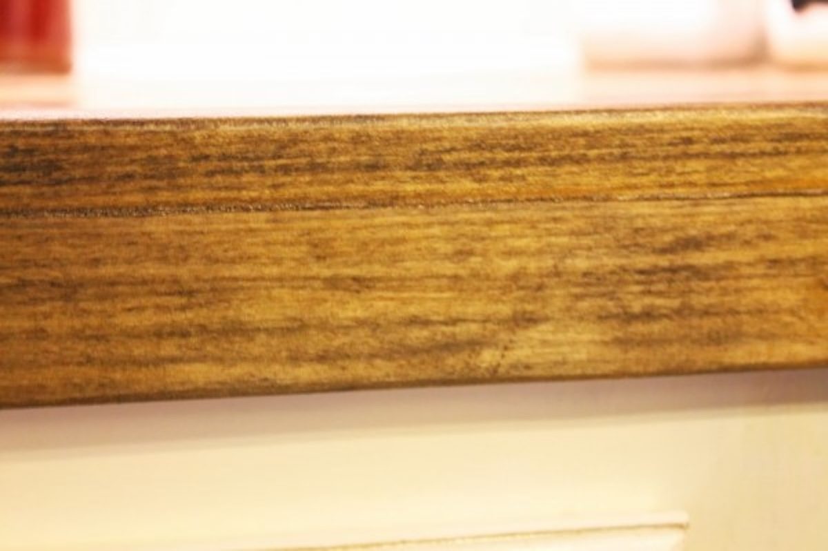 Finished Edge Of Faux Reclaimed Wood Countertops The Ragged Wren On Bekob 600x399