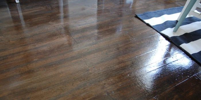 Handmade Faux Wood Flooring Using Brown Paper