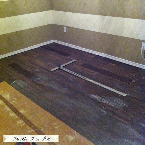 Glue Down Brown Paper Bag Floor For Handmade Faux Wood Plank Flooring, Freckle Face Girl For Bekob
