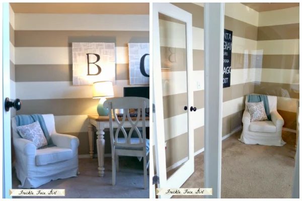 Home Office Makeover Before Handmade Faux Wood Brown Paper Flooring, Freckle Face Girl On Bekob