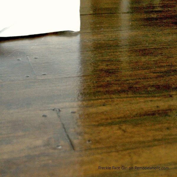 Detail Of Faux Wood Plank Handmade Brown Paper Flooring, Freckle Face Girl For Bekob