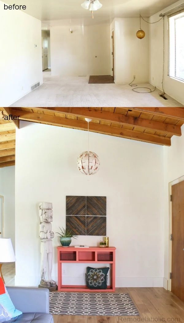 Before and after living room