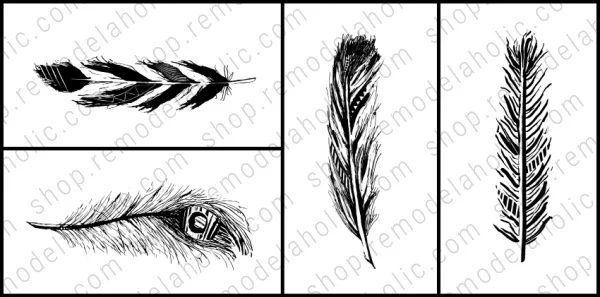 Feather Printable Art Set Combo Vert Horiz, Bekob