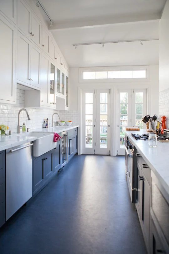 white and color cabinets