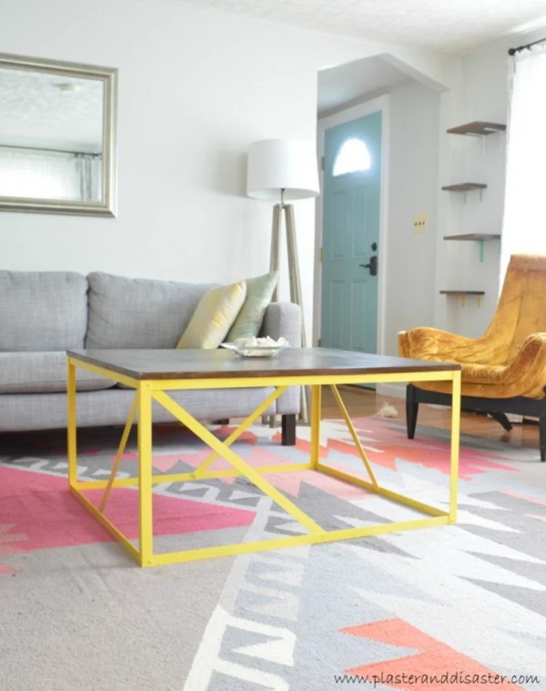 Wood Metal Coffee Table