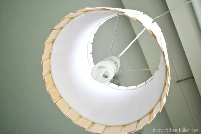 wood shim pendant lamp, May Richer Fuller Be featured on Bekob