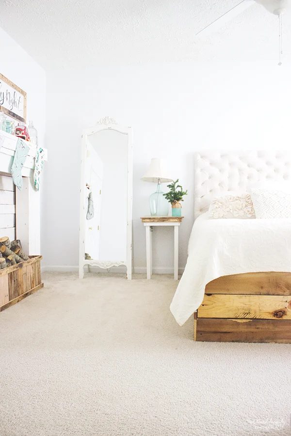 24 Rustic White Master Bedroom With Handmade Details, A Christmas Home Tour By We Lived Happily Ever After Featured On @Bekob