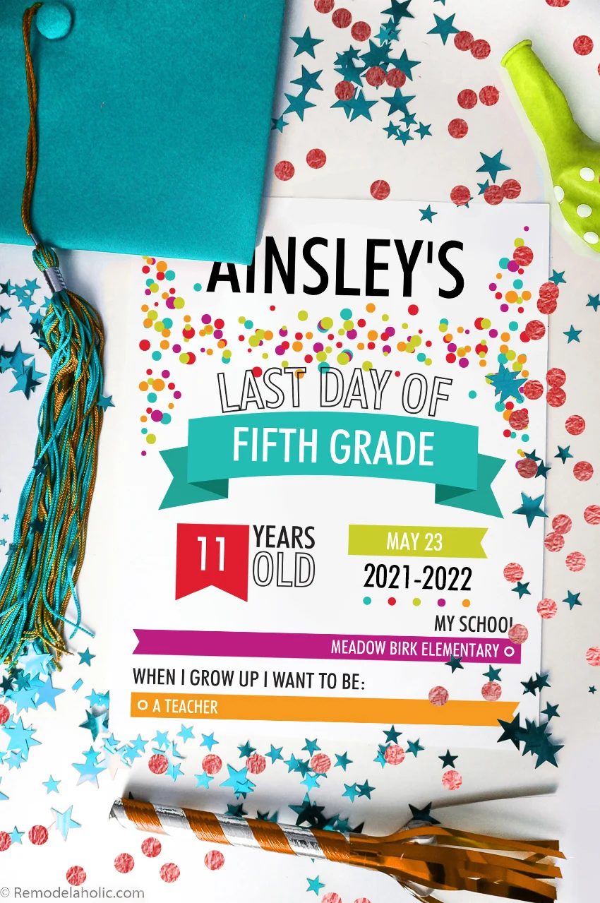Confetti Infographic Last Day Of School Custom Printable, Bekob