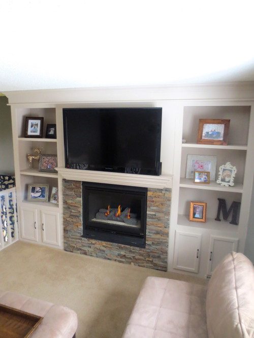 built-in shelving around a fireplace remodel, construction2style on Bekob