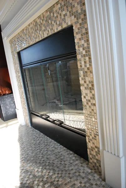 fireplace update with mosaic tiles, featured on Bekob