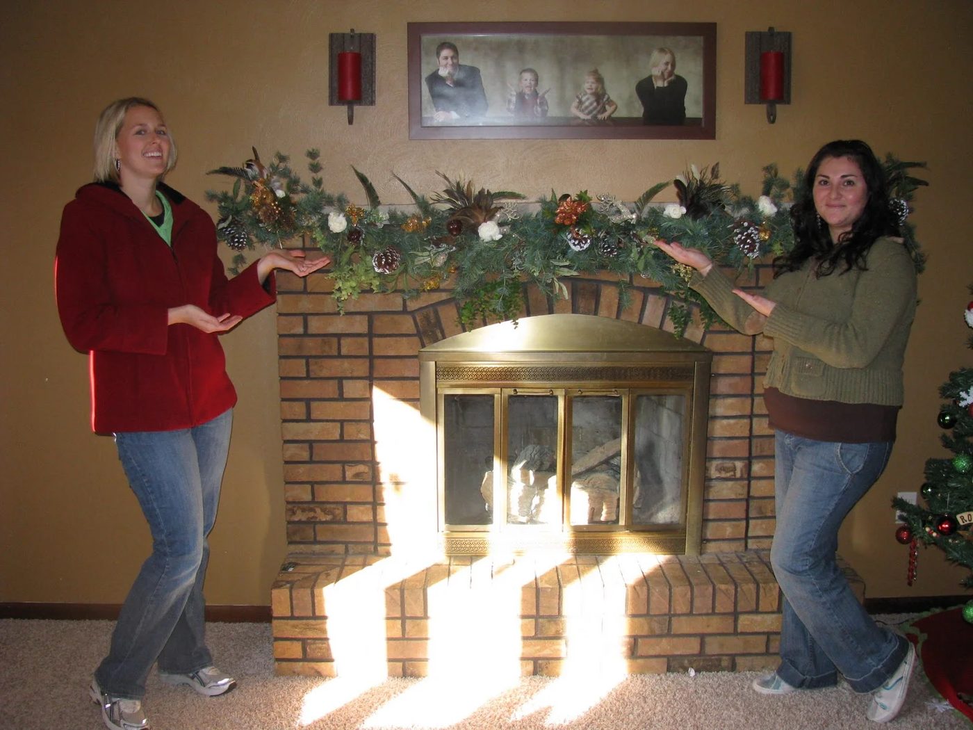 Fireplace Makeover with builtins made from stock cabinetry (1)