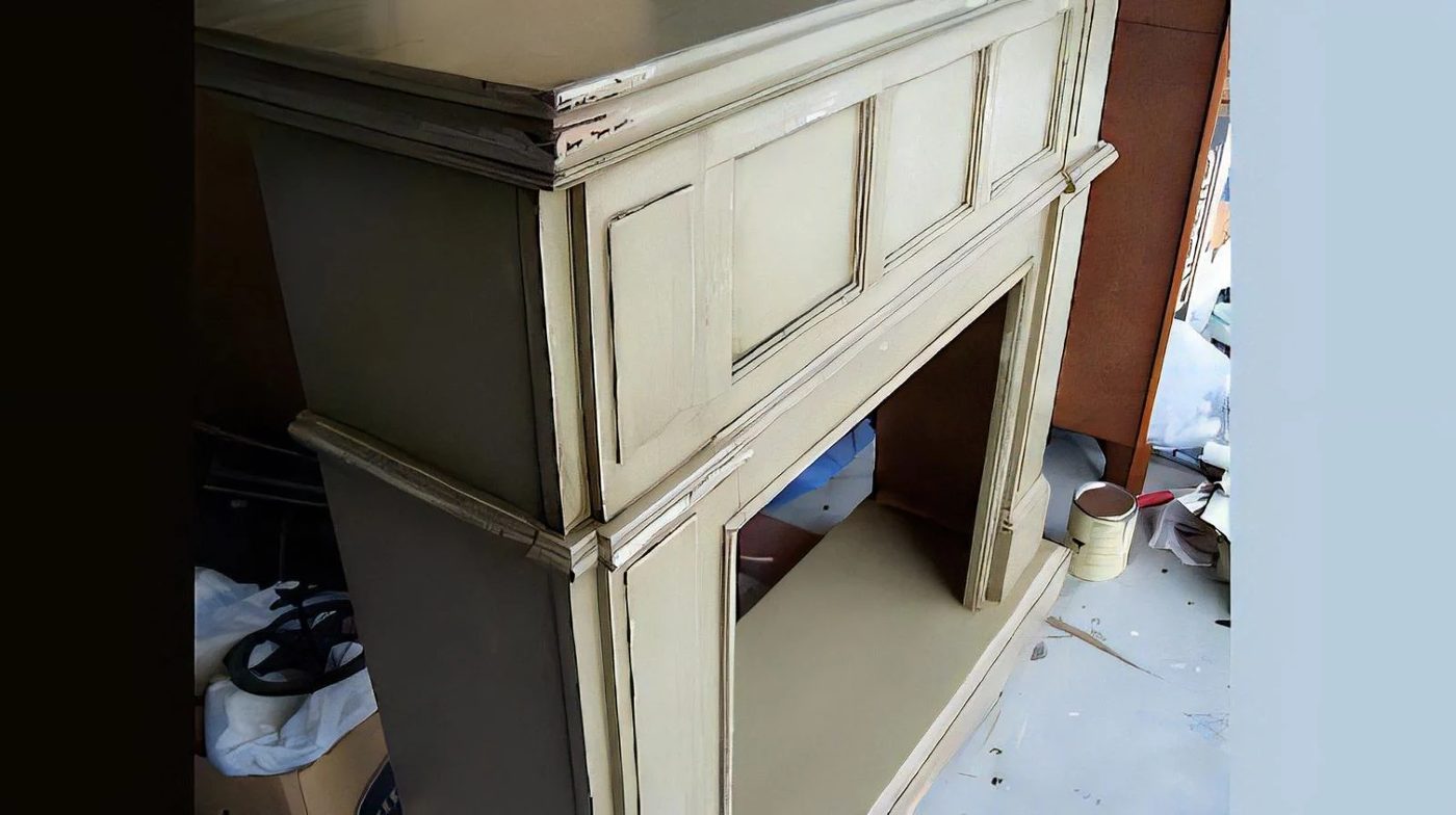 Distressing A Faux Fireplace 042038