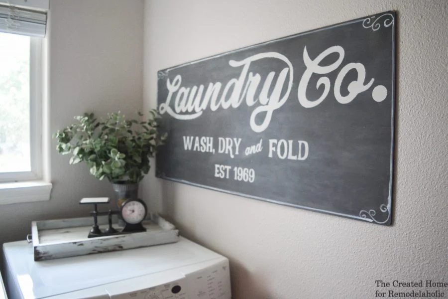 Fixer Upper Inspired Farmhouse Laundry Sign + Free Template