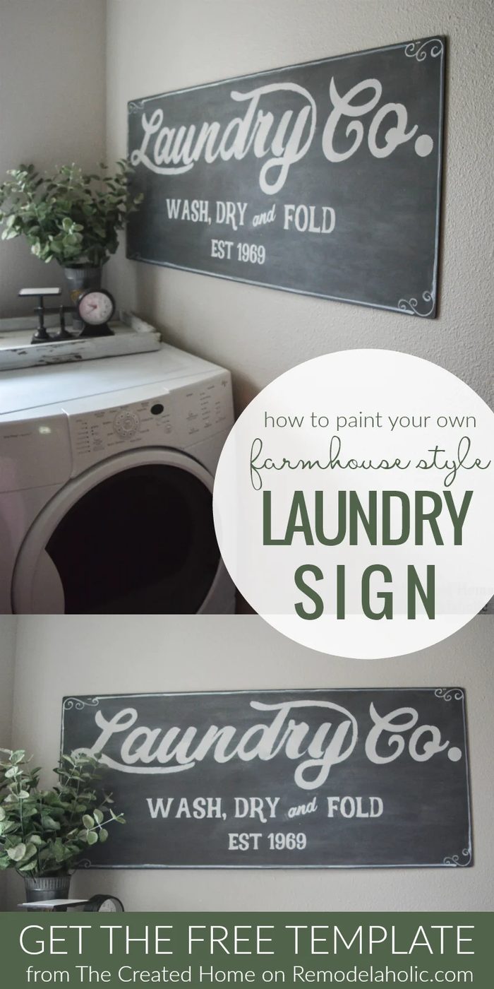 Paint Your Own Fixer Upper Magnolia Market Style Farmhouse Laundry Sign With Free Printable Template