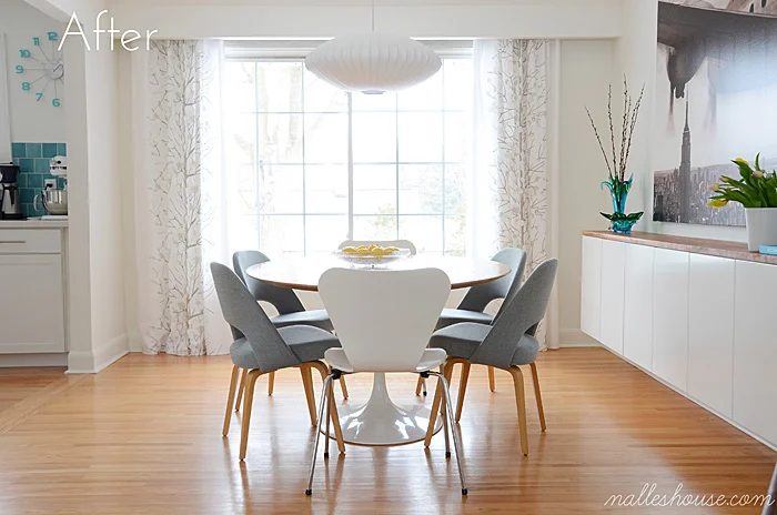 dining room after the modern floating sideboard