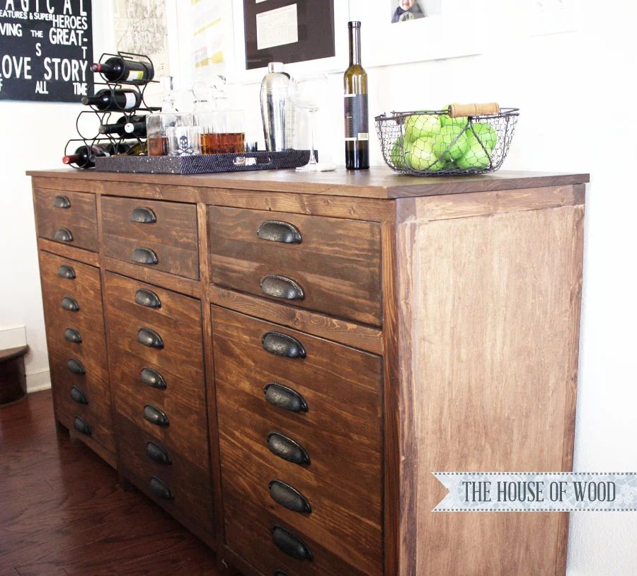 The House of Wood, bar cabinet sideboard