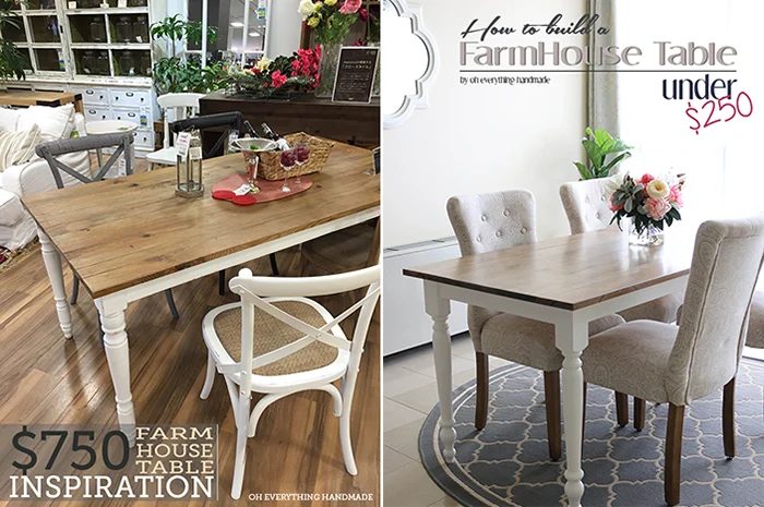 FarmHouse Table Inspiration and finished project