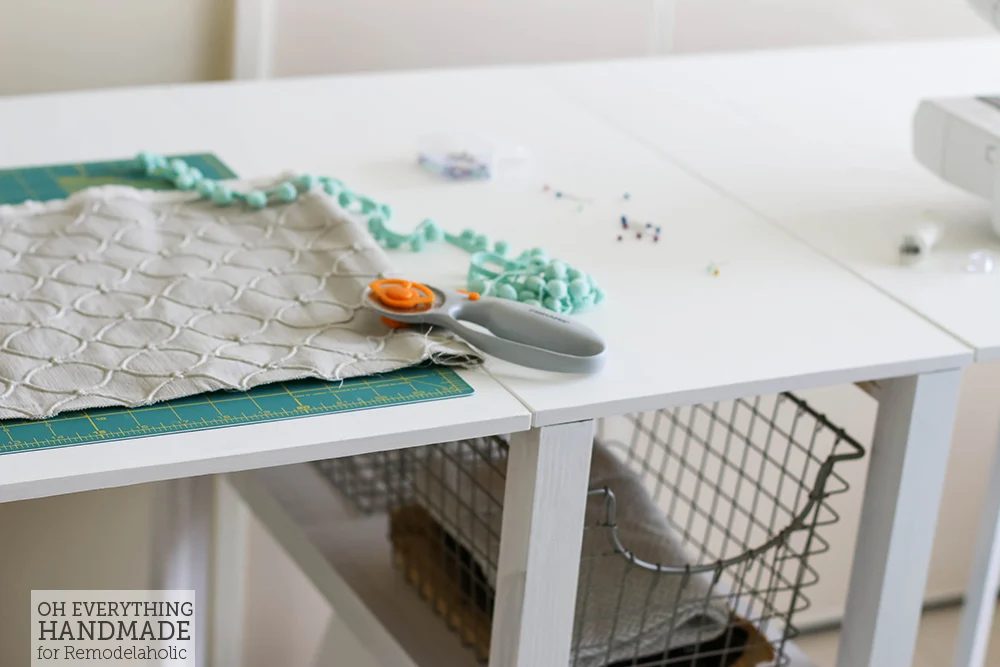 folding craft table with storage, gateleg desk with shelves