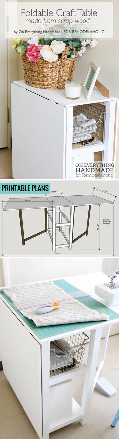 Folding Craft Table With Storage For Small Office Foldable Desk #Bekob