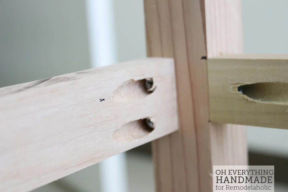 pocket holes for an straightforward folding gateleg table or foldable desk with storage