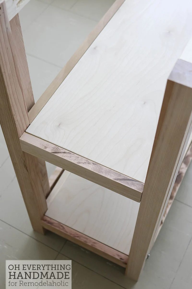 straightforward slide shelves for a folding craft table desk with storage