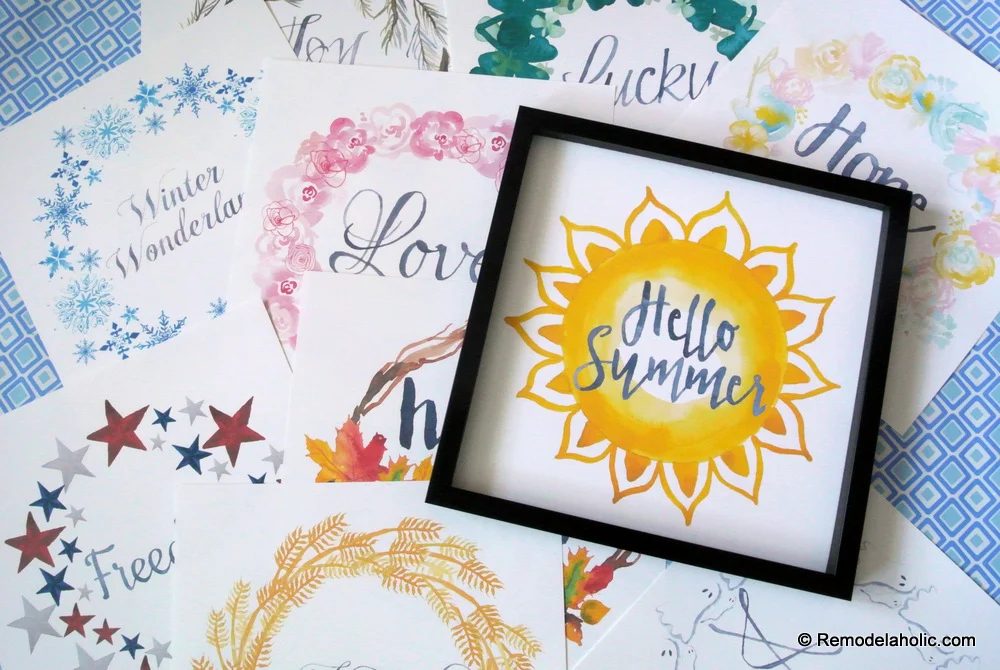 Ready-to-print Seasonal Watercolor Art Set for straightforward Holiday Decorating