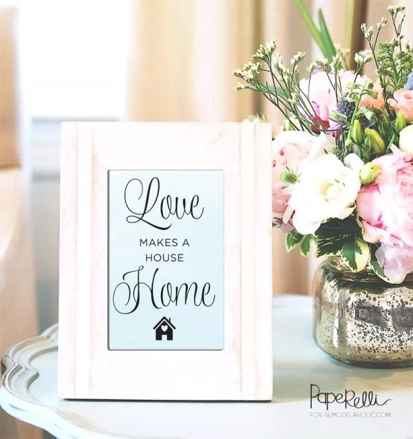 Printable Love Wall Art: Love Makes A House A Home