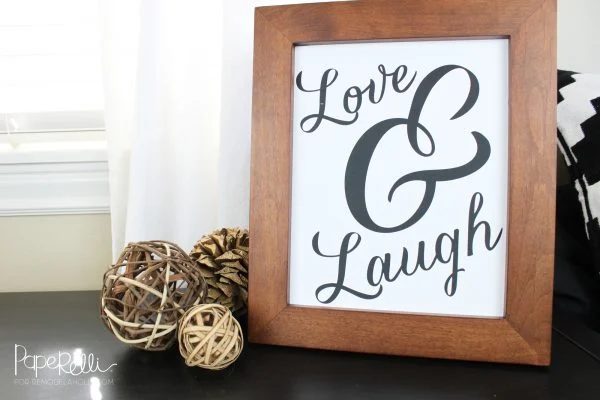 Printable Love Wall Art for a Gallery Wall: Love and Laugh Word Art
