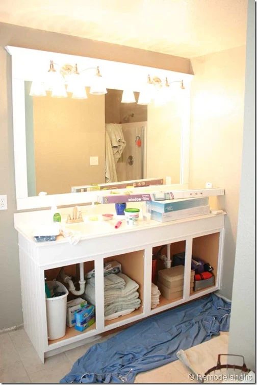 Framing a large bathroom mirror (23)