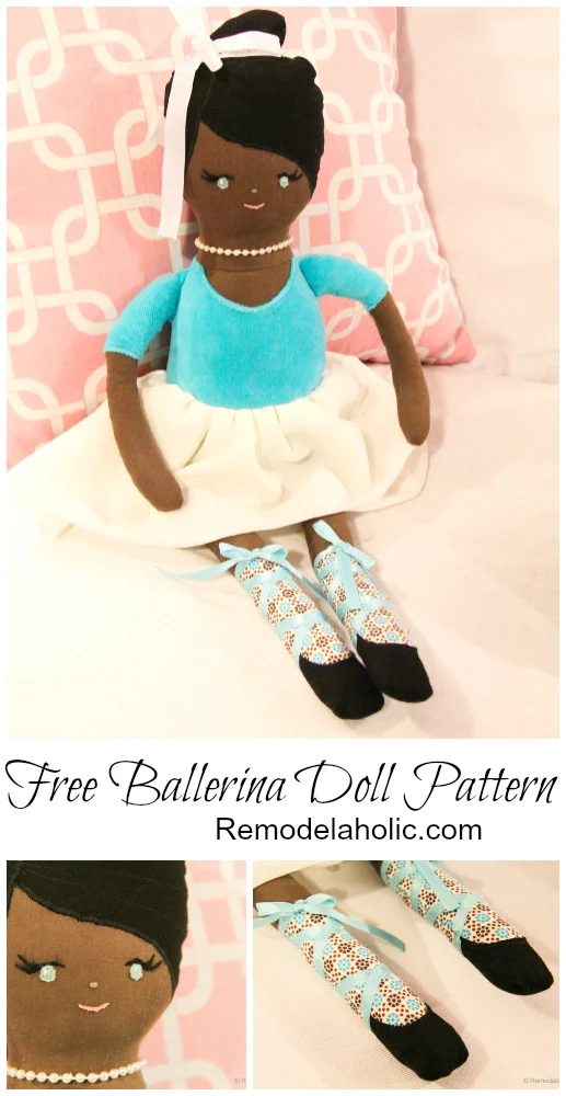 Free Ballerina Doll Pattern, Great to make for a modest-cost friendly gift! #ballerina #doll #pattern @Bekob