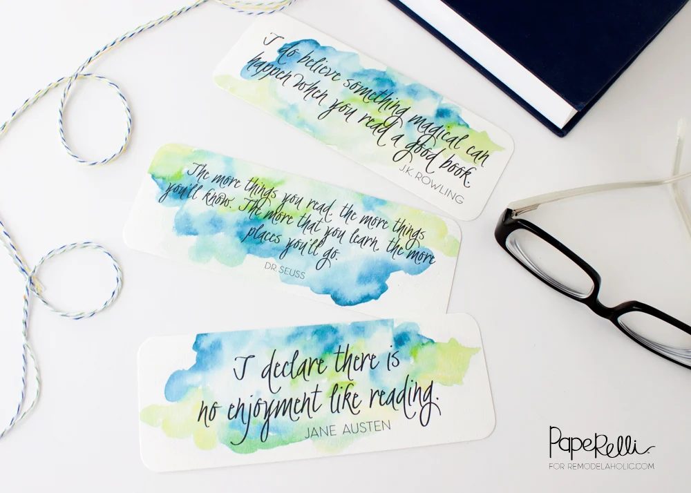 Watercolor Printable Bookmarks | Paperelli @Bekob