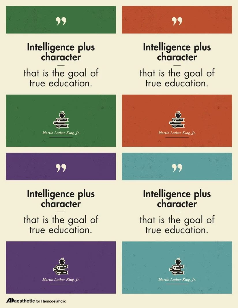 True Education Quote Martin Luther King Jr Printable Quote Wall Art, 4 Colors, AD Aesthetic For Bekob