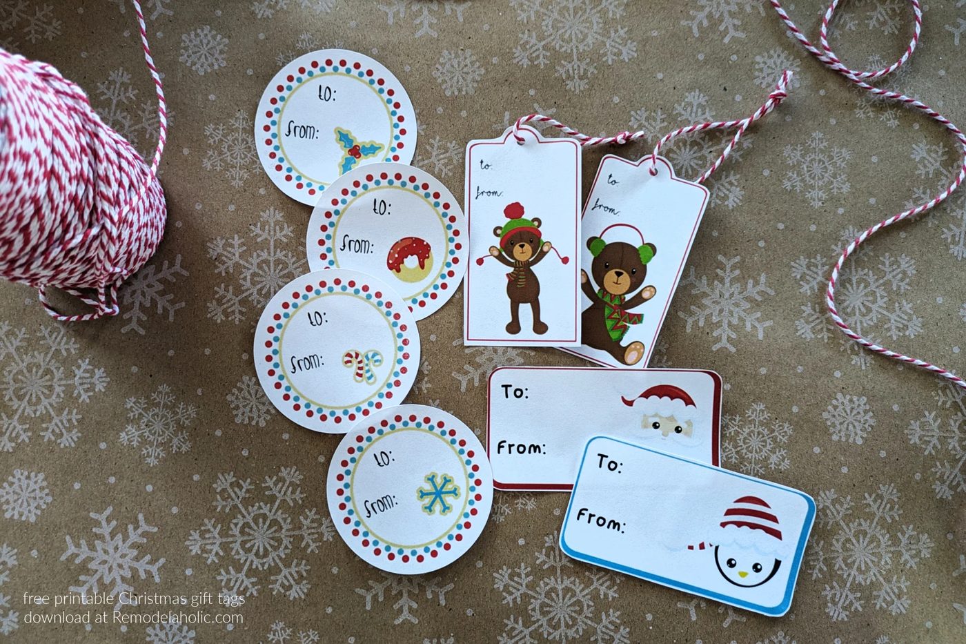 Free Christmas Gift Tag Printables PDF Set Of 3 Designs, Bekob